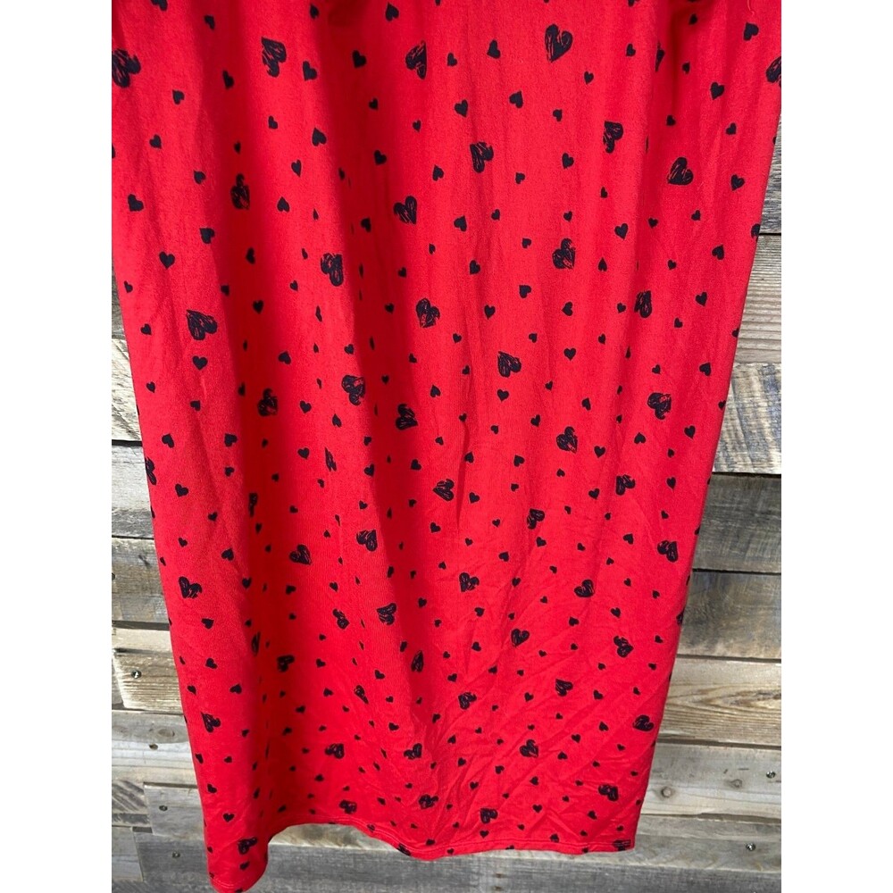 Secret Treasures Sleepwear Women's Plus Sz 2X Red Heart Print Black Lace Trim - Picture 4 of 11